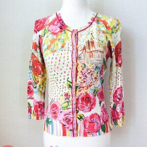 *Anthropologie* HWR - Floral Rosebud Parisian Cardigan - size XS - GORGEOUS!